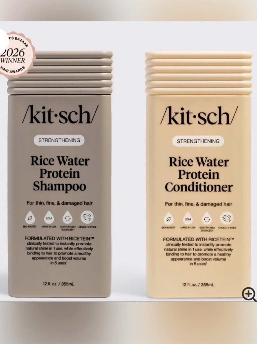 Bundle of Kitsch Rice Water Protein Shampoo & Conditioner Set